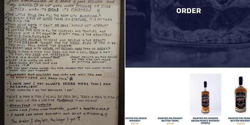 Blue Sky Distillery Menu