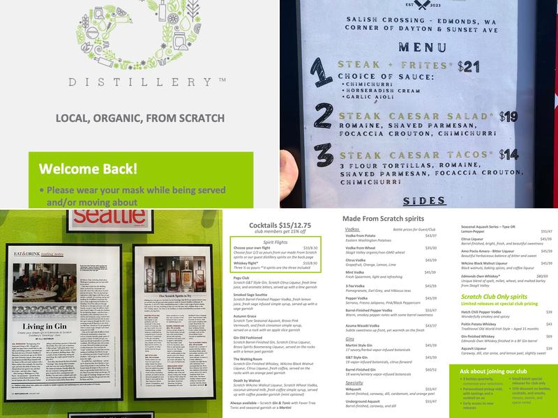 Scratch Distillery Menu