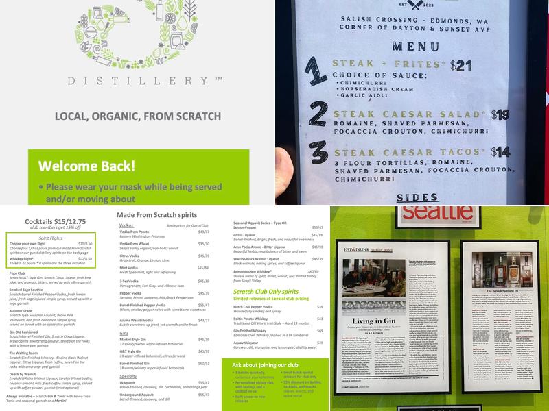 Scratch Distillery Menu