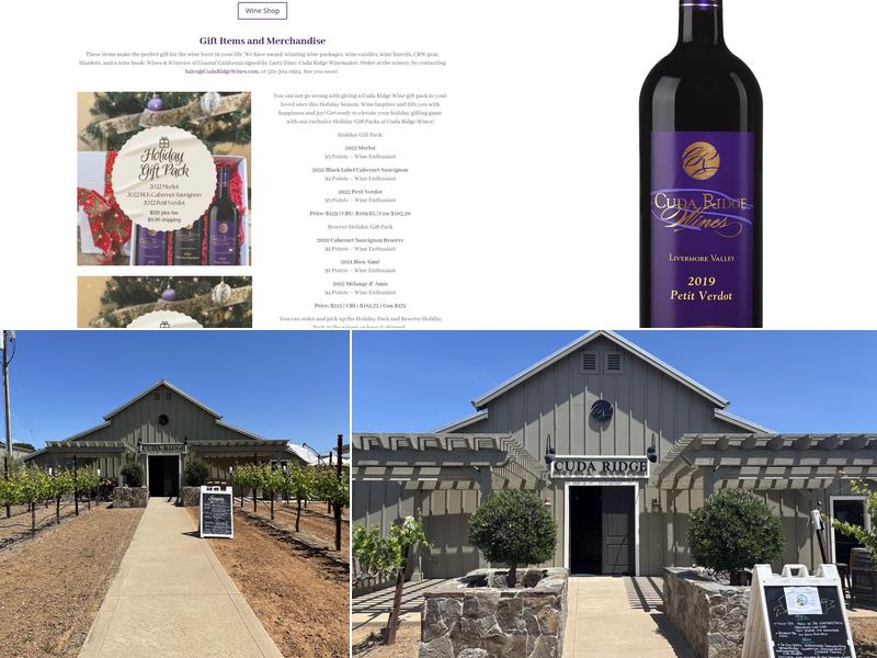 Cuda Ridge Wines Menu
