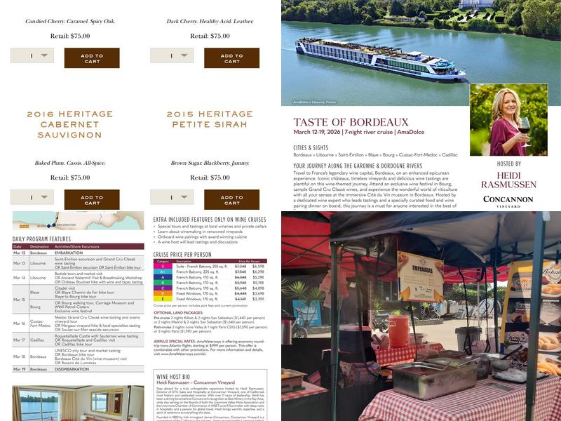 Concannon Vineyard Menu