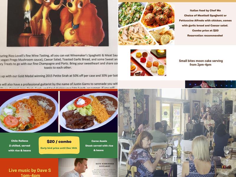 Rios-Lovell Winery Menu