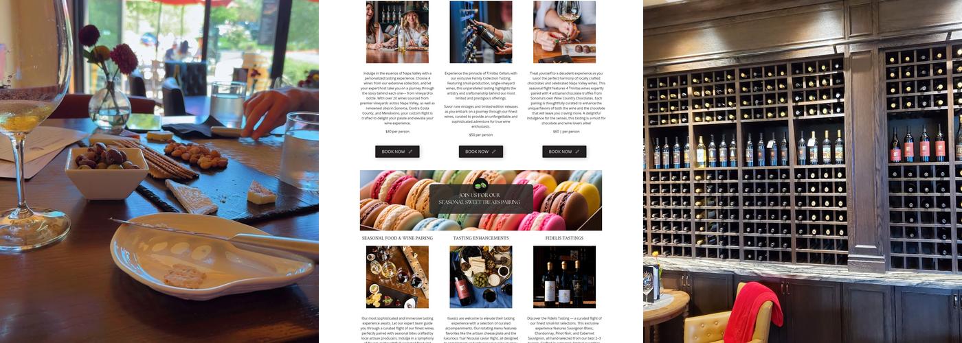 Trinitas Cellars Menu