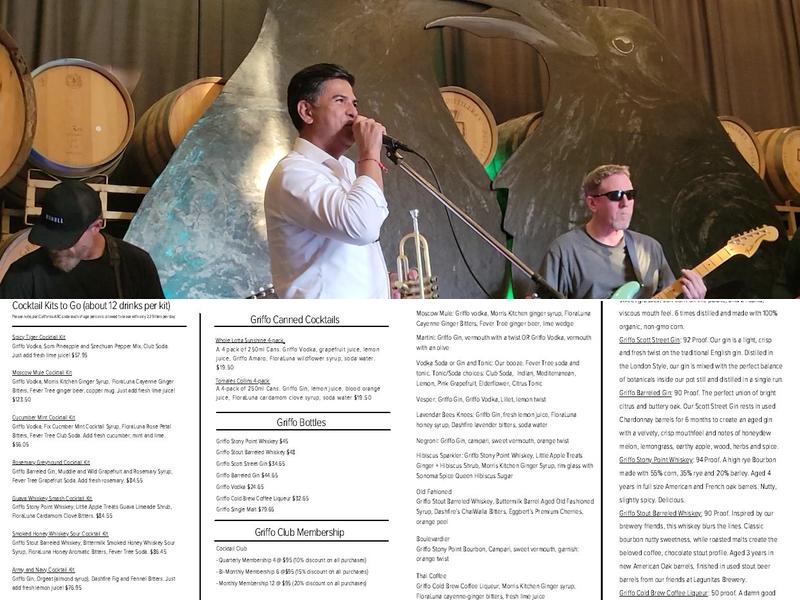 Griffo Distillery & Tasting Bar Menu