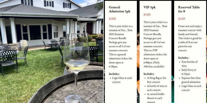 Hannah Nicole Vineyards Menu