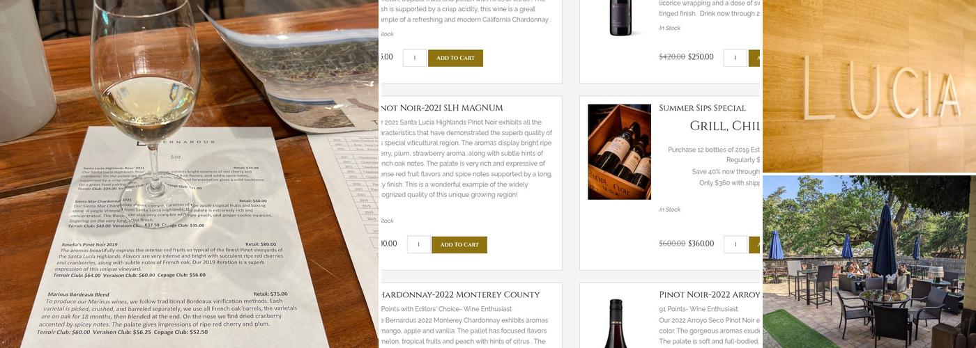 Bernardus Winery Menu