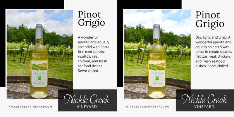 Nickle Creek Vineyard Menu
