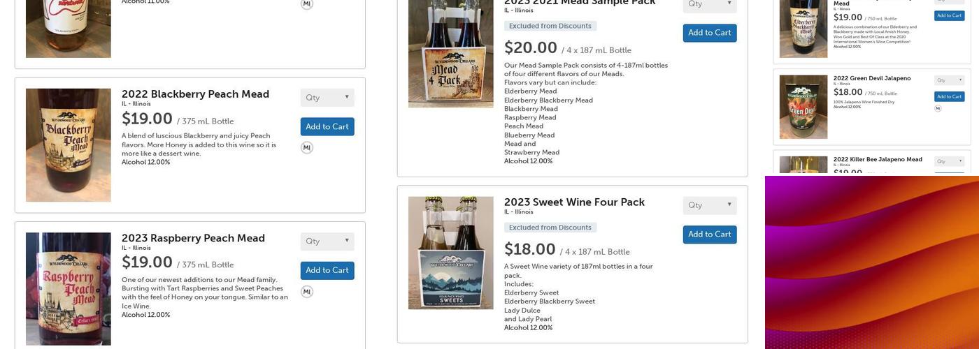 Wyldewood Cellars Illinois Menu