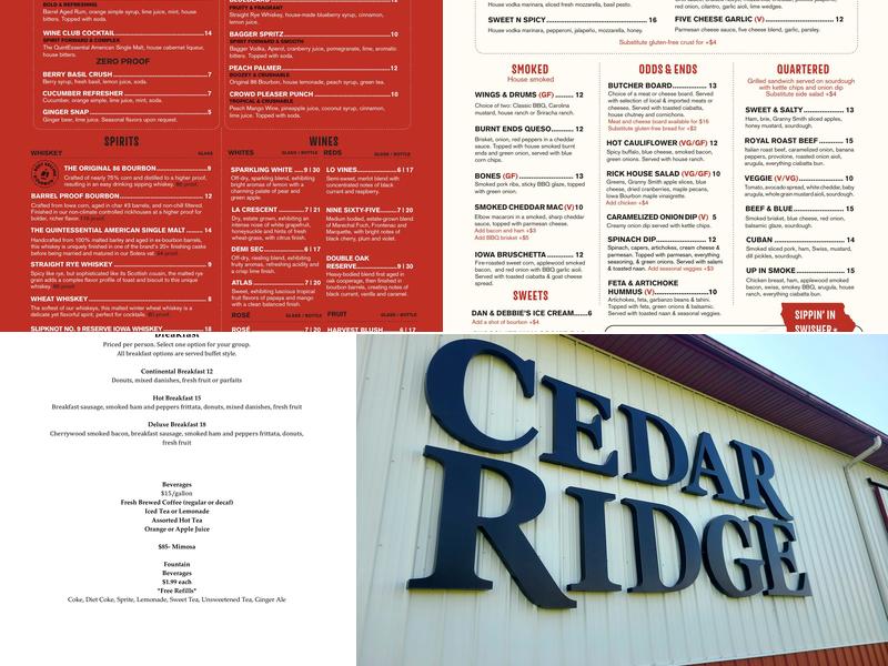 Cedar Ridge Distillery Menu