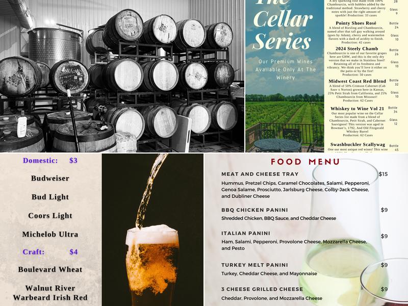 Grace Hill Winery Menu