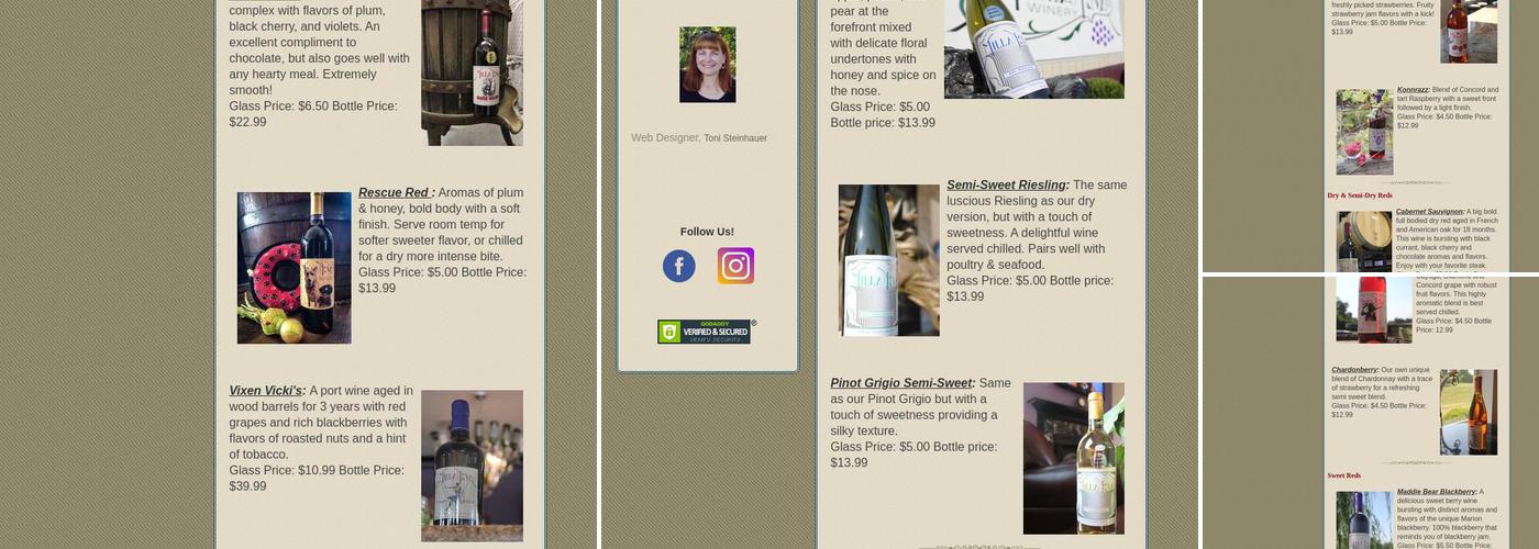 MillaNova Winery Menu