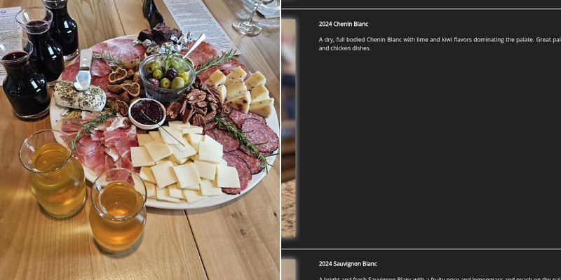 Brent Manor Vineyards Menu