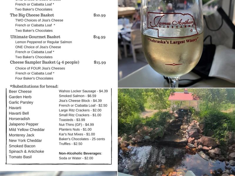 James Arthur Vineyards Menu
