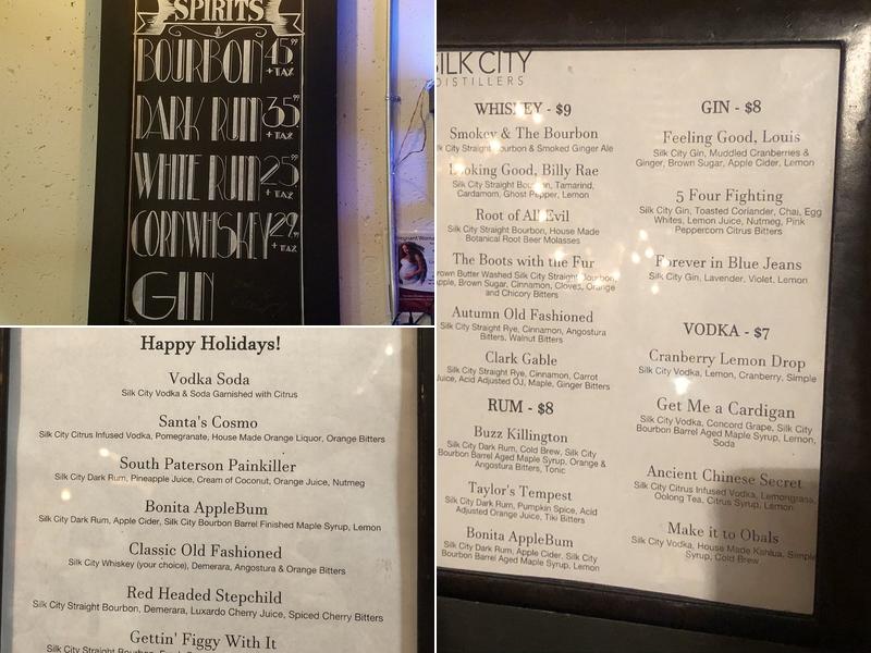 Silk City Distillers Menu