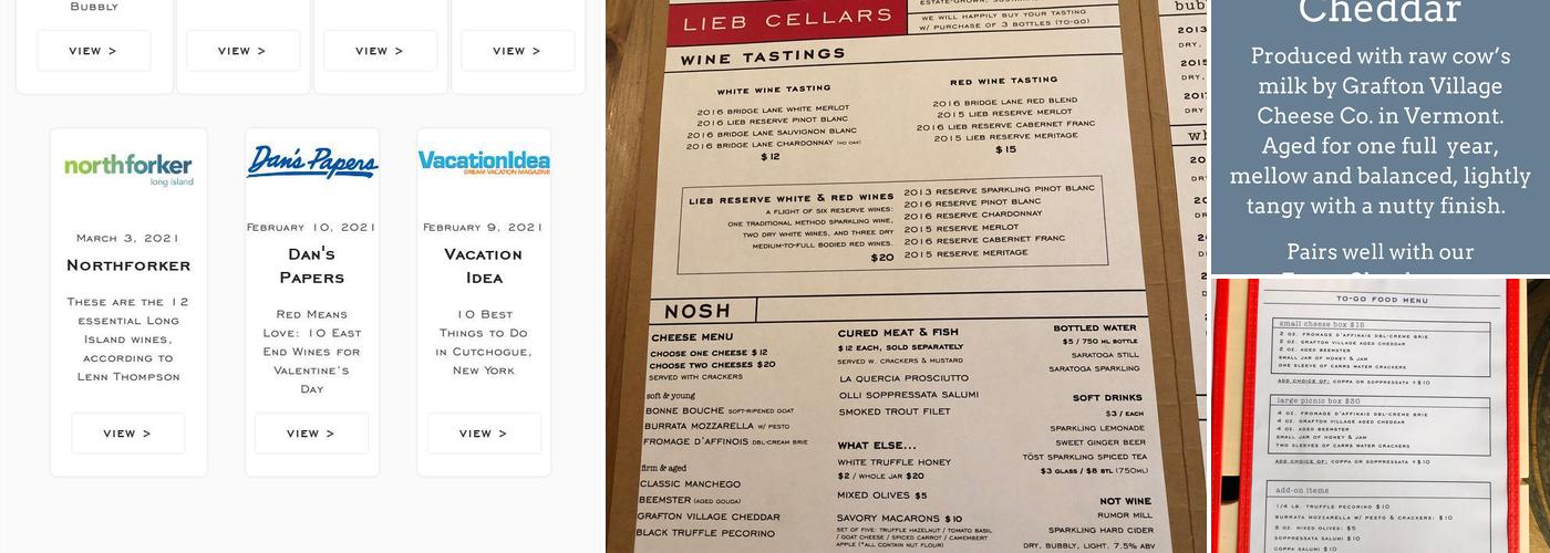 Lieb Cellars Menu