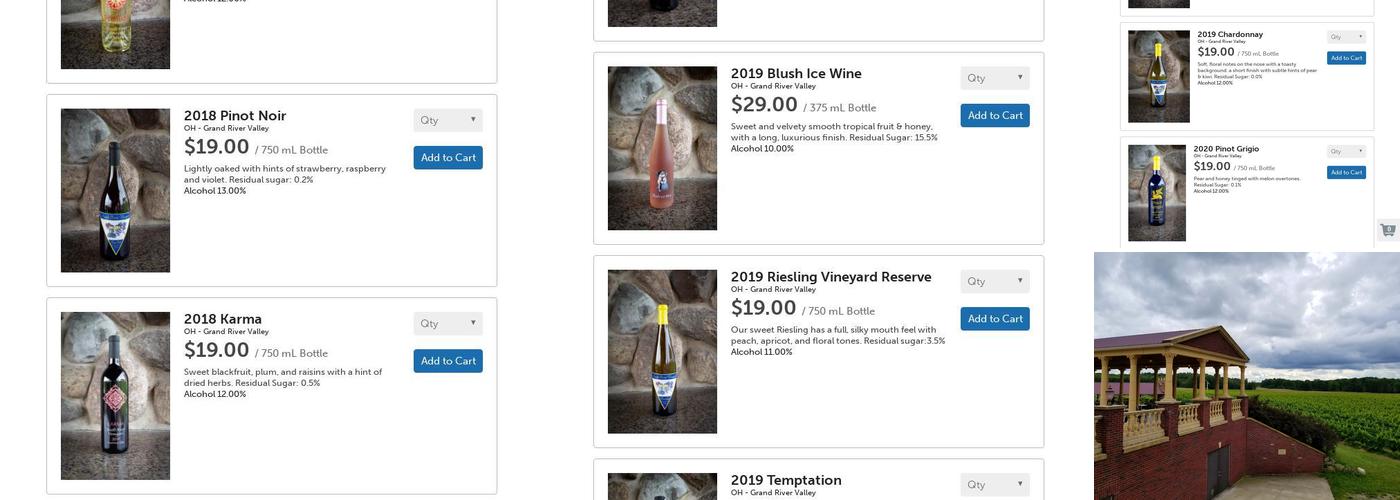 South River Vineyard Menu