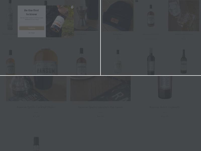 Ransom Wine Co. & Distillery Tasting Room Menu