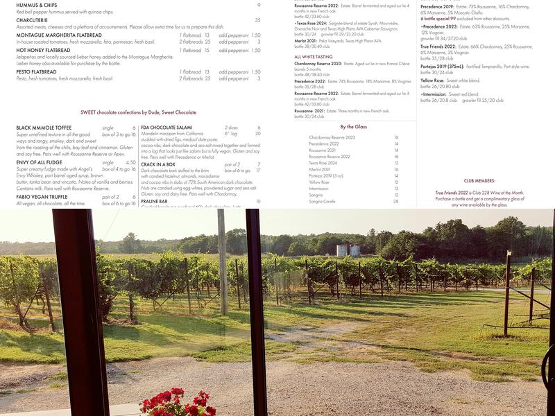 Arché Winery & Vineyard Menu
