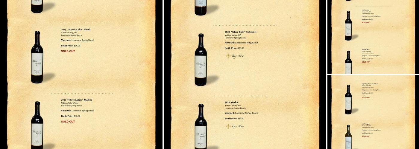 Marcus Sophia Winery Menu