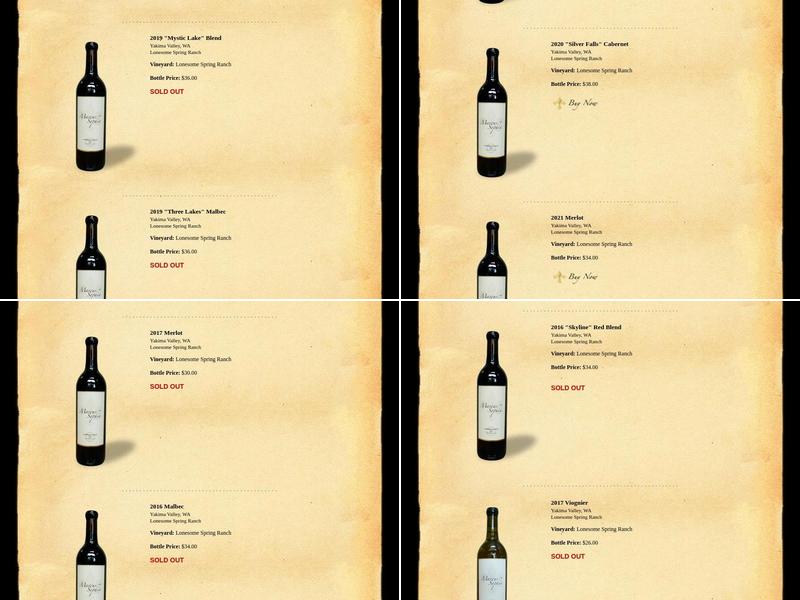 Marcus Sophia Winery Menu