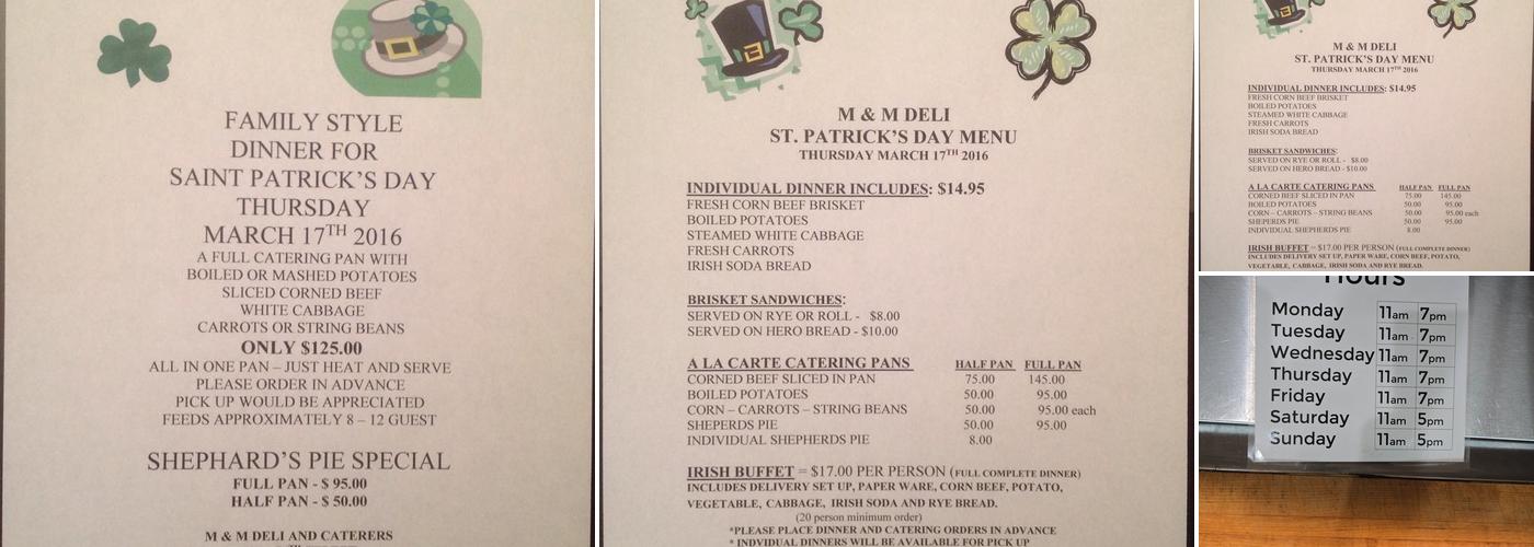 M&M Menu