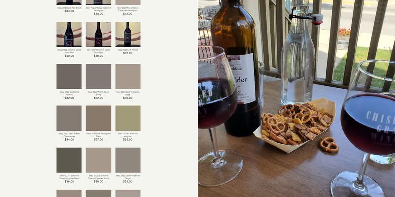 Chiselled Grape Winery Menu