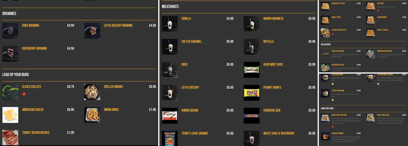 Burg Burgers Mapperley Top Menu