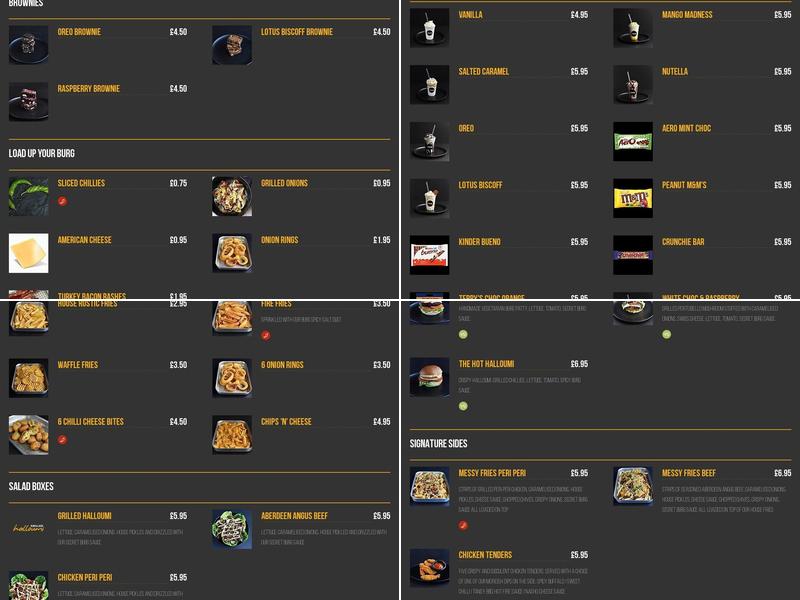 Burg Burgers Mapperley Top Menu