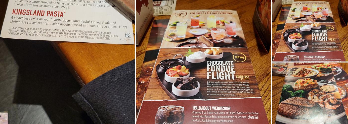 Outback Steakhouse Menu
