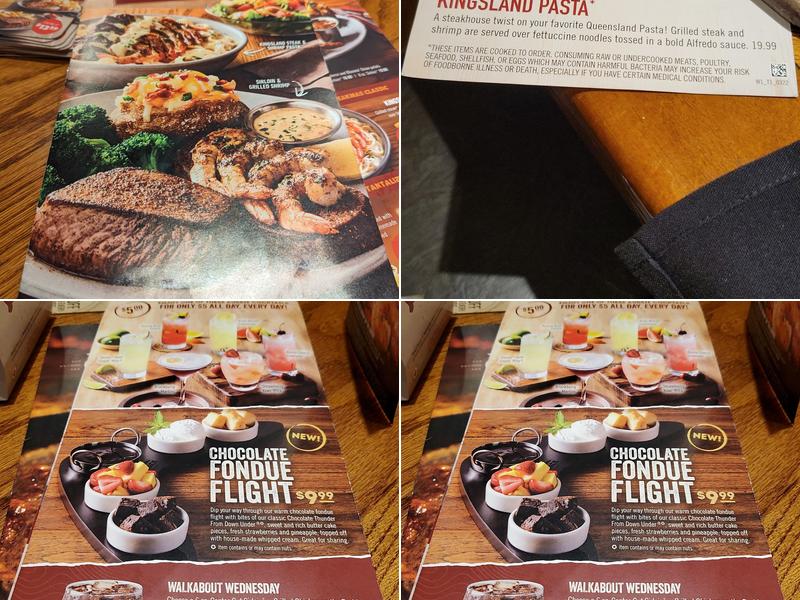 Outback Steakhouse Menu