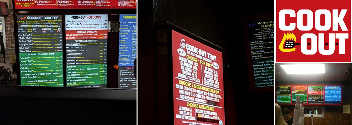 Cook Out Menu