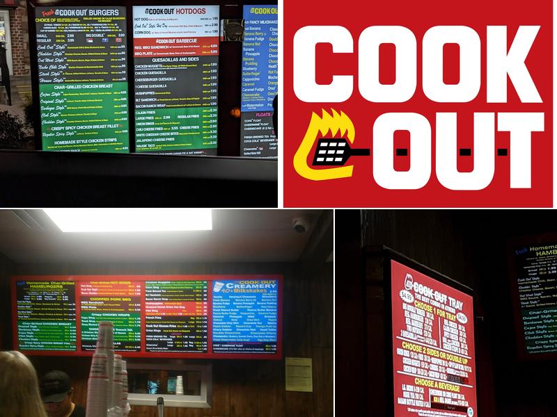 Cook Out Menu