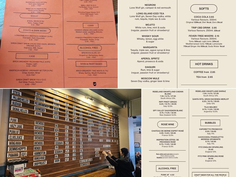 Tower Bridge Arms Menu