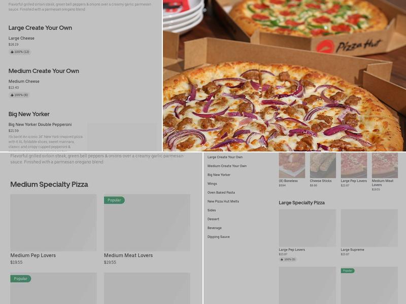 Pizza Hut Menu