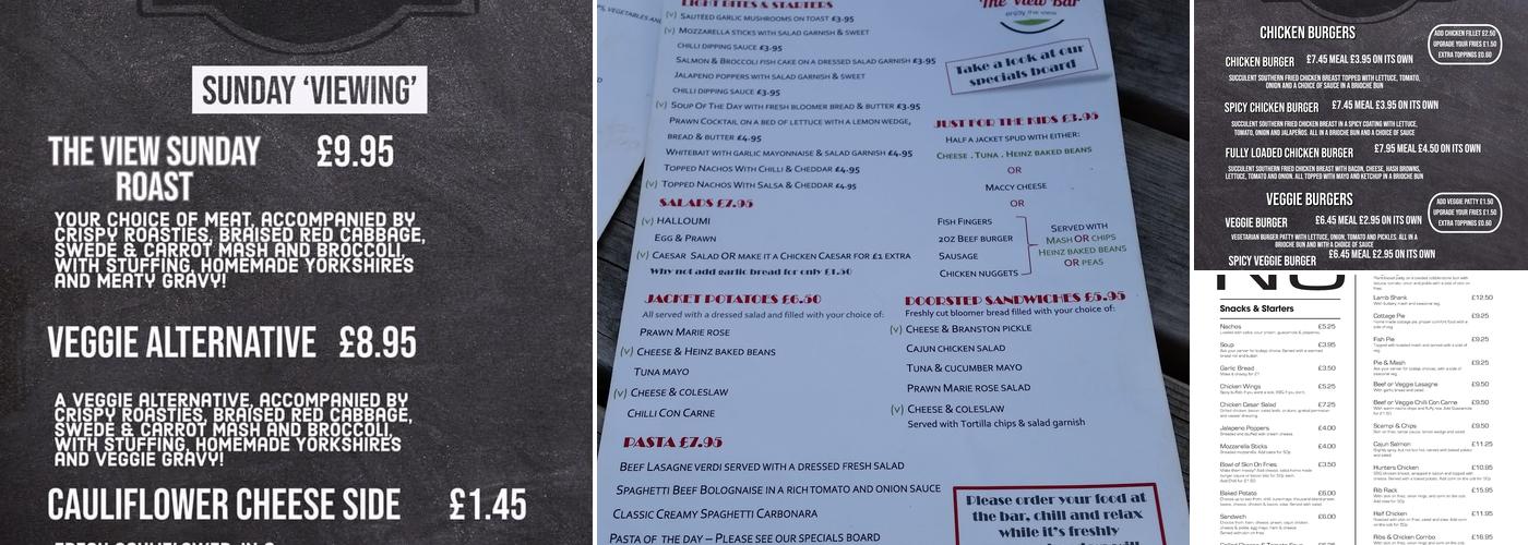 The View Bar and Eatery Southampton Menu