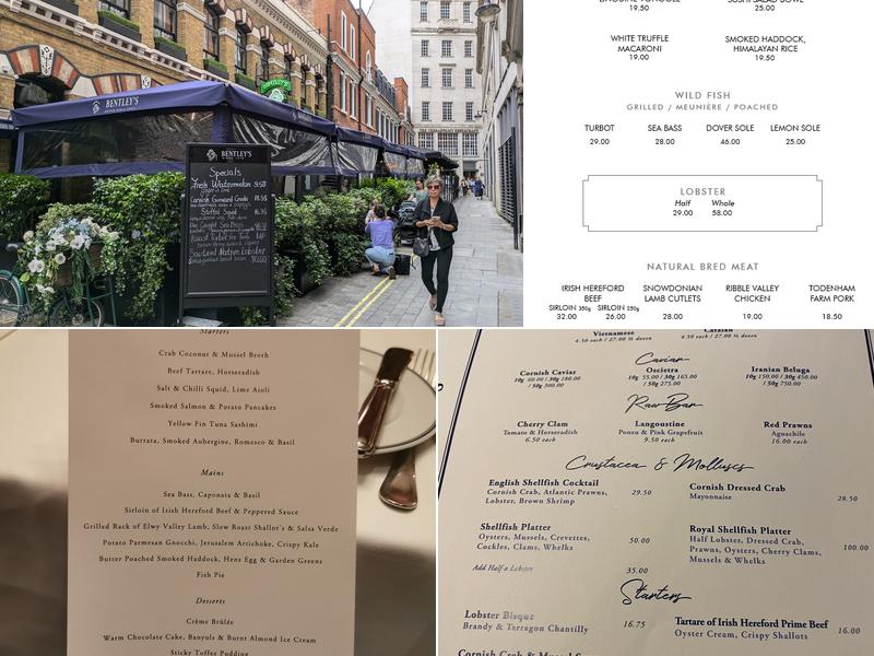 Bentley's Oyster Bar & Grill Menu