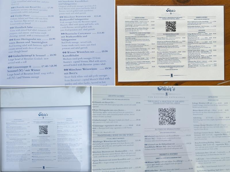 Stein's Richmond Menu