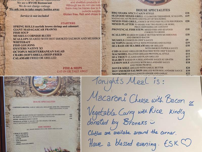 Bronek's Fish Restaurant Menu