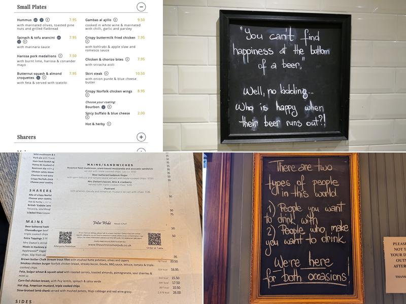 The Astronomer, EC1 Menu