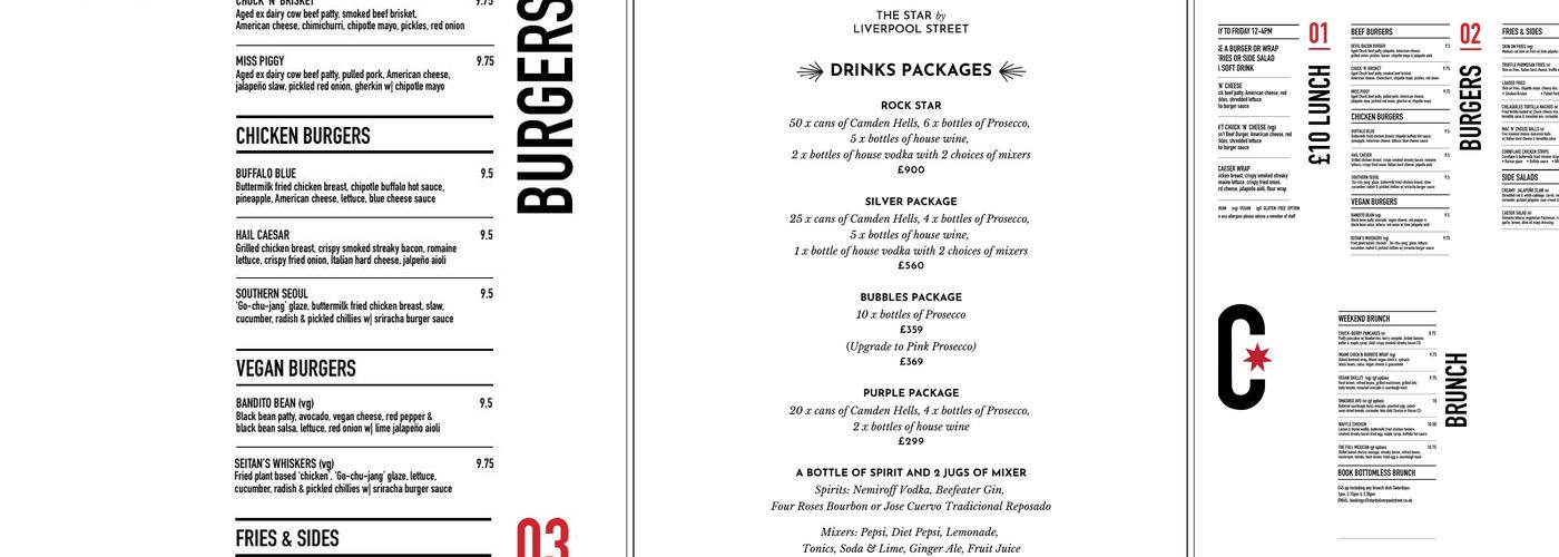 The Star By Liverpool Street - Home of Karaoke Heaven Menu