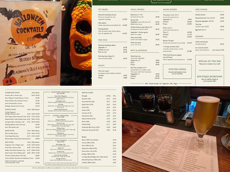 The Grafton Arms Pub & Rooms Menu