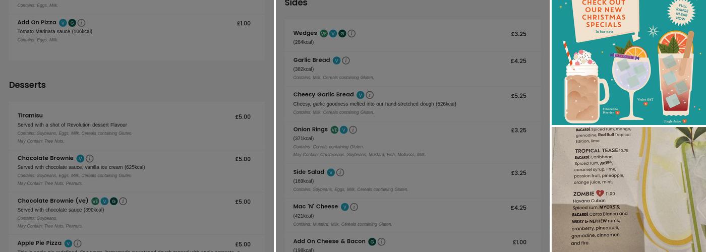 Revolution Glasgow - Renfield Street Menu