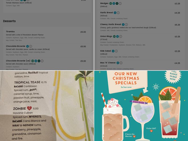 Revolution Glasgow - Renfield Street Menu