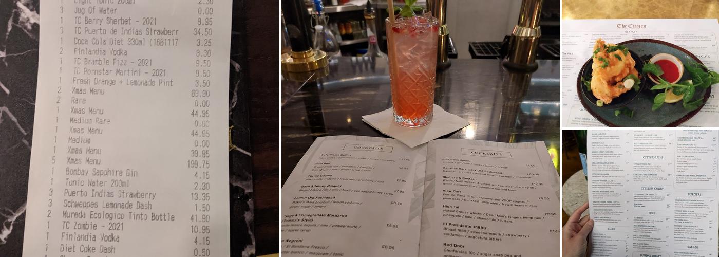 The Citizen Glasgow Menu