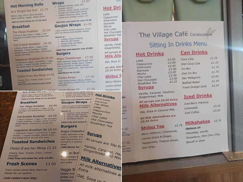 The Village Cafe Corstorphine Menu