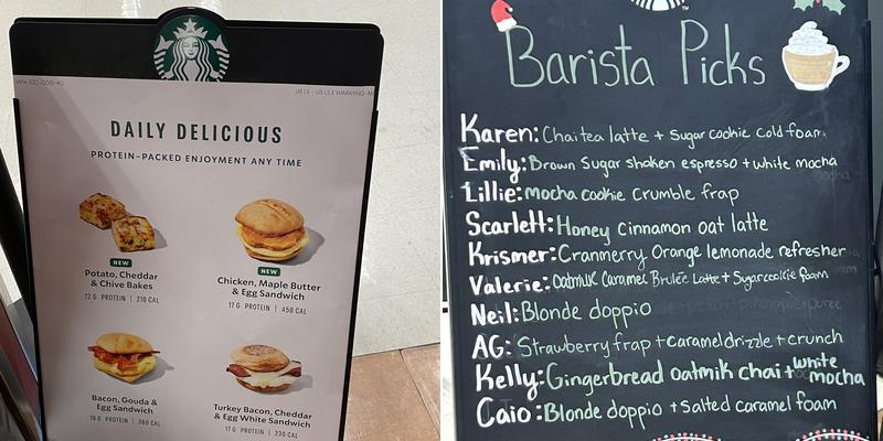 Starbucks Menu