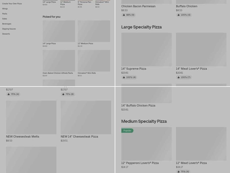 Pizza Hut Menu