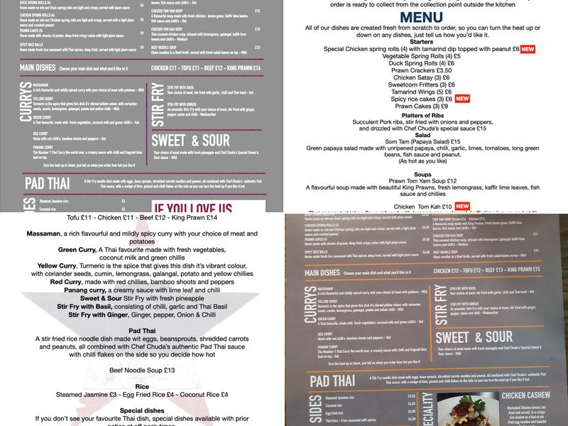 Taste of Thailand @ The Woolpack Stanground Menu