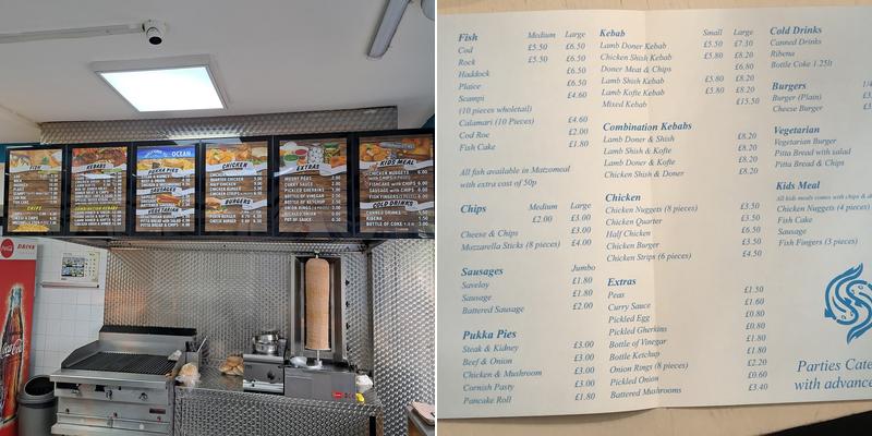 Blue Ocean Fish And Chips Menu