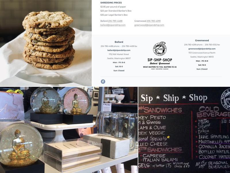 Sip and Ship - Greenwood Menu